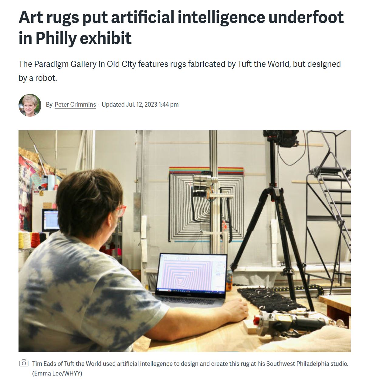 WHYY - Art rugs put artificial intelligence underfoot in Philly exhibit