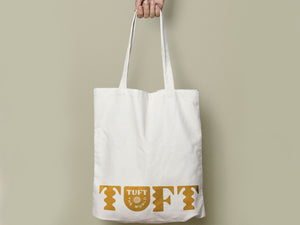 Tuft the World White Tote Side View